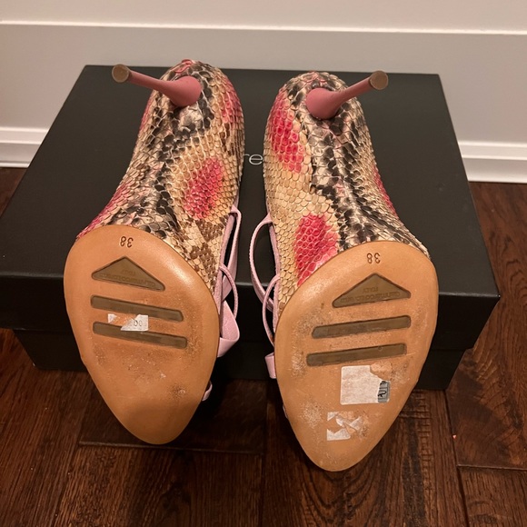 Gianmarco Lorenzi pink snakeskin heels - Picture 2 of 4